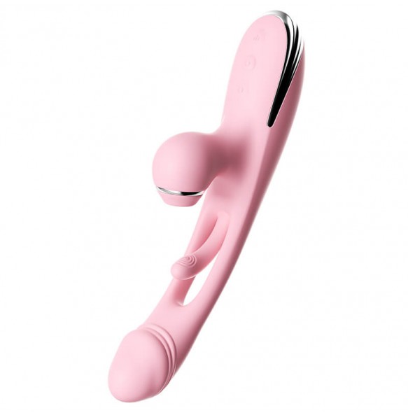 MizzZee - Red Heart Suction Slap Vibrator (Chargeable - Pink)